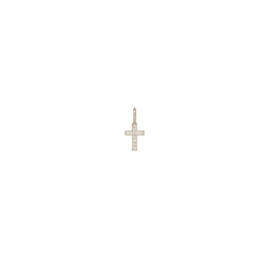 Single Midi Bitty Pave Diamond Tiny Cross Charm
