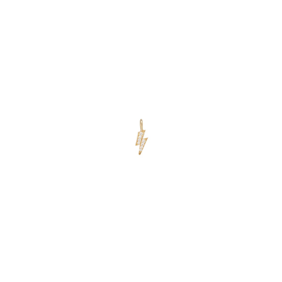 Single Midi Bitty Pave Diamond Lightning Bolt Charm