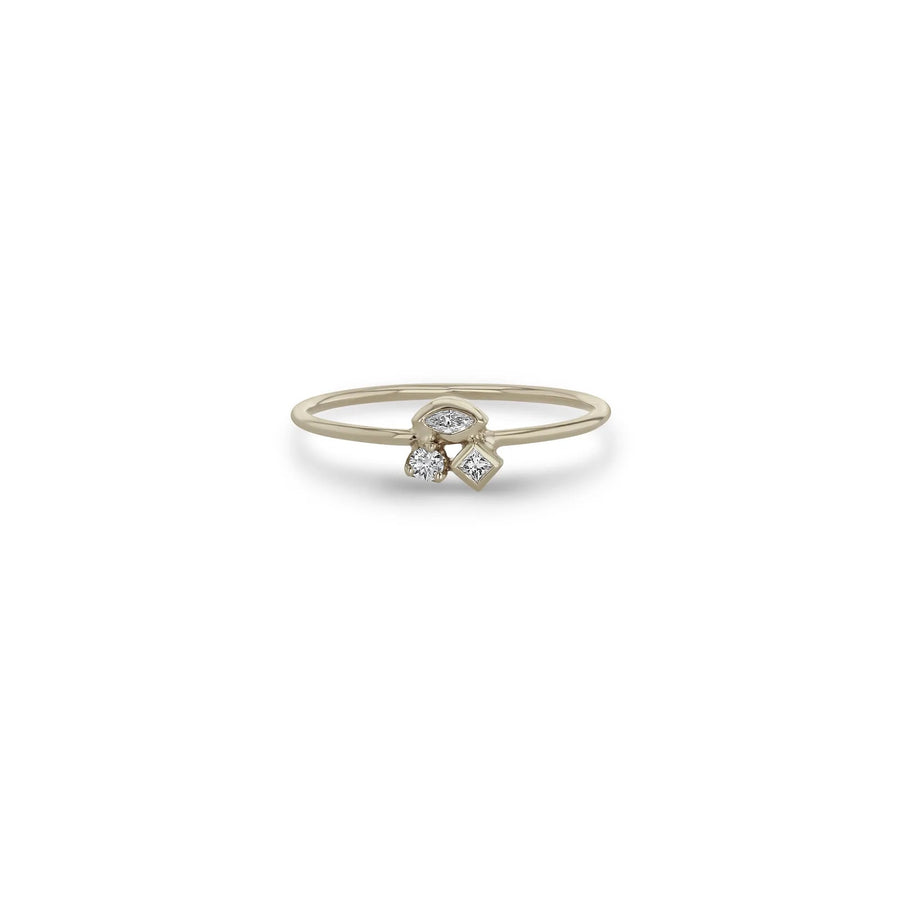 Mixed Cut Diamond Cluster Ring