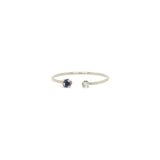Prong Diamond & Blue Sapphire Open Ring