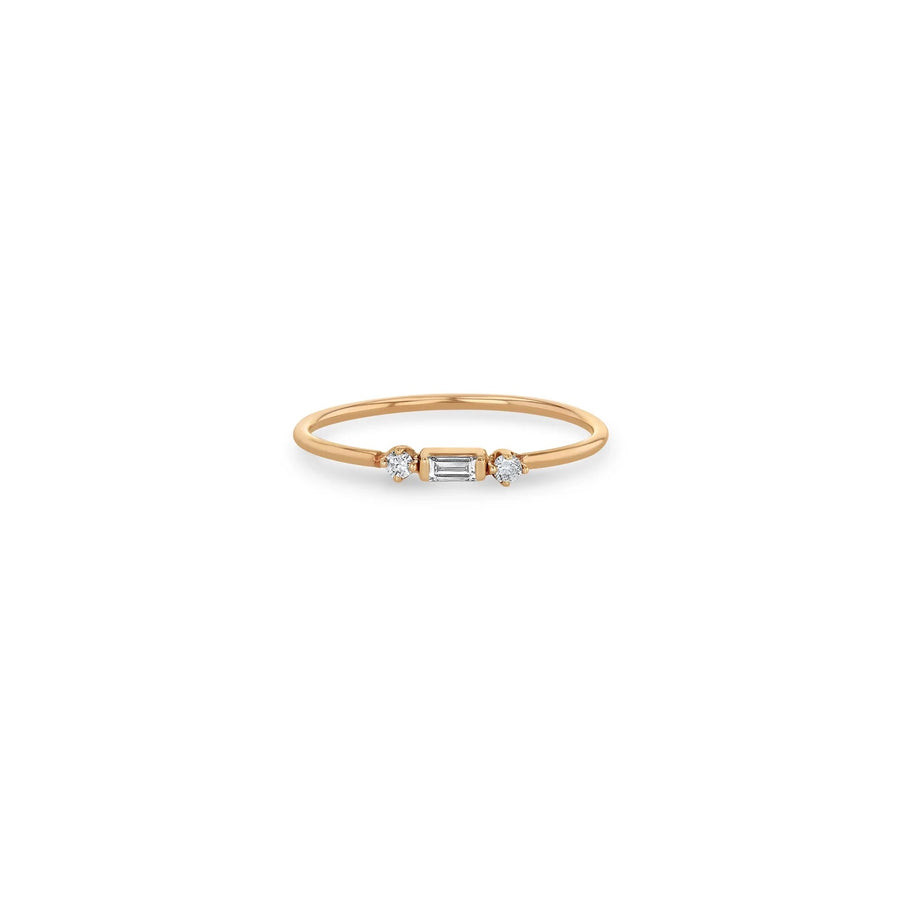 Baguette and 2 Prong Diamond Ring