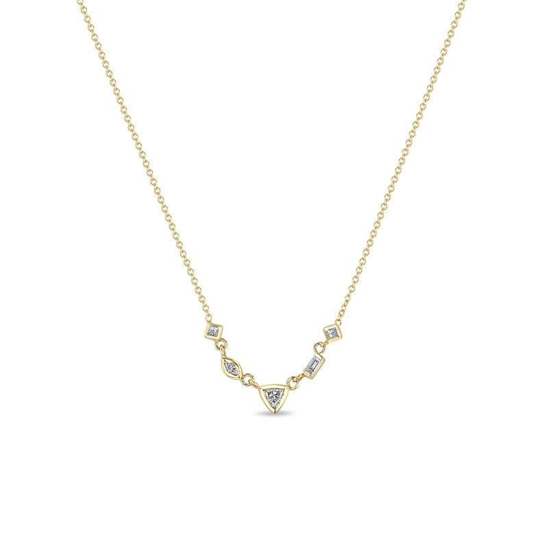 5 Linked Mixed Cut Diamond Necklace