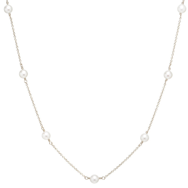 Floating White Pearls Necklace