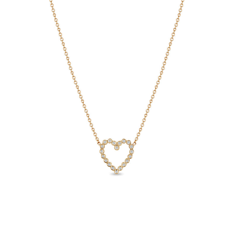 Small Diamond Bezel Heart Necklace