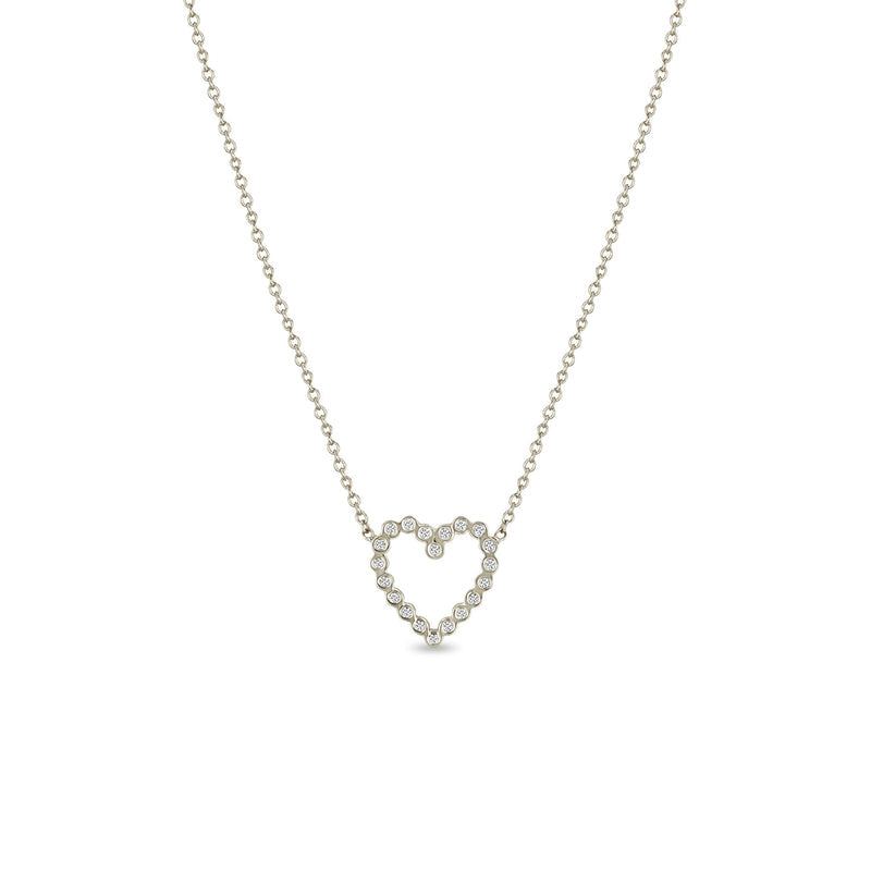 Small Diamond Bezel Heart Necklace