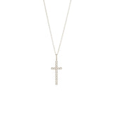 Diamond Bezel Cross Pendant Necklace
