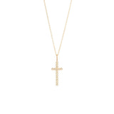 Diamond Bezel Cross Pendant Necklace