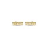 Small Curb Chain and Gold Bar Studs