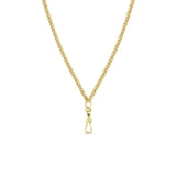 Small Curb Chain Necklace with Fob Clasp Drop