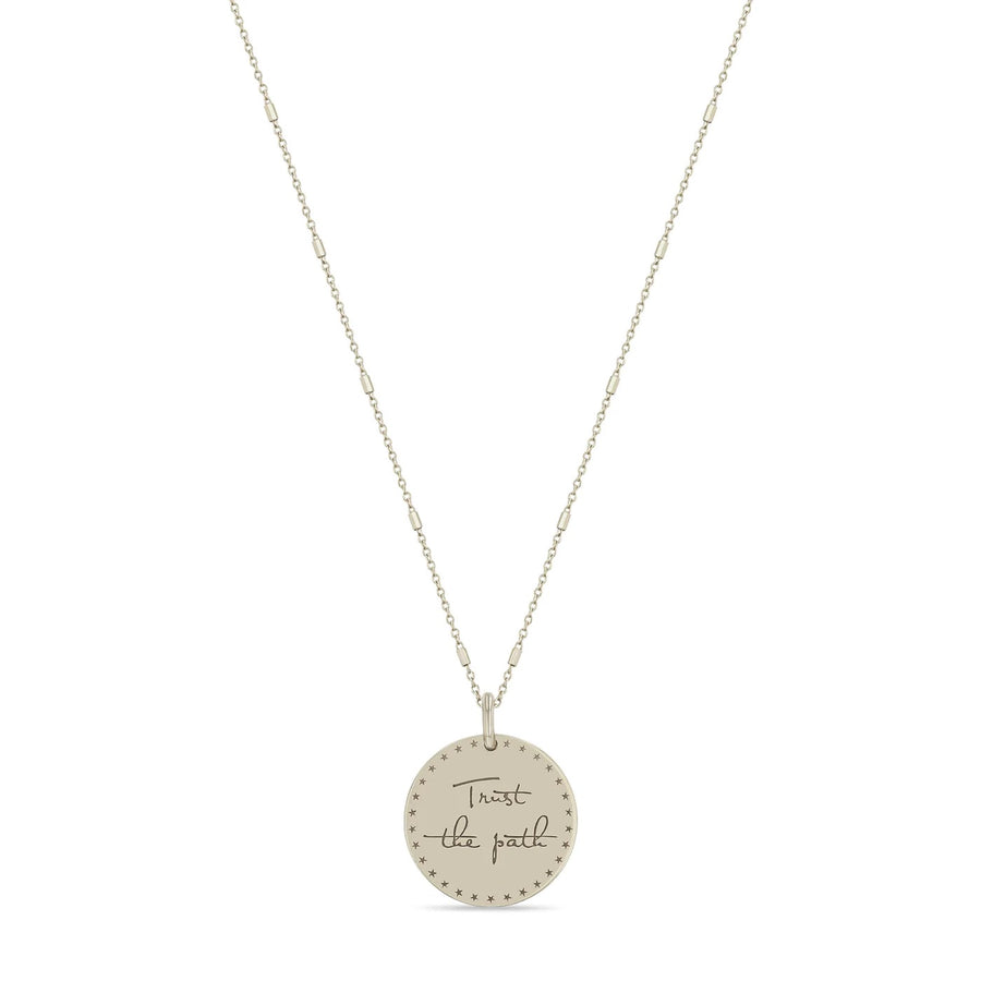 Small Mantra Star Border Necklace - "Trust the path"
