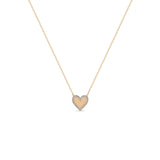 Heart with Pave Diamond Border Necklace