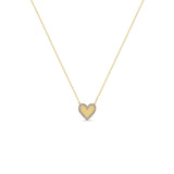 Heart with Pave Diamond Border Necklace