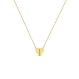 Pave Diamond Line Heart Necklace