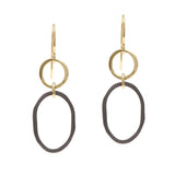 Black + Gold Oval Earrings