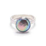 Bezel Set Coin Pearl Ring