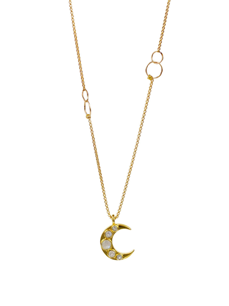 Moonstone Crescent Necklace