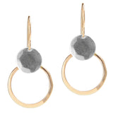 Mixed Metal Disc and Circle Earring