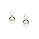 Cupped White Coin Pearl Earrings