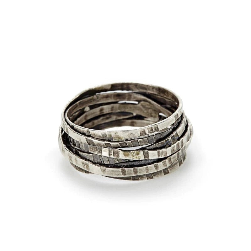Etched Oxidized Wrap Ring
