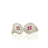 Ruby Four Star Wave Charm Studs