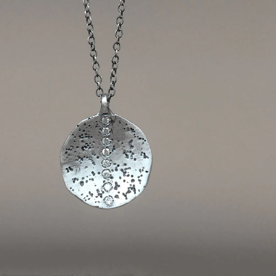 Small Rock Stripe Diamond Necklace