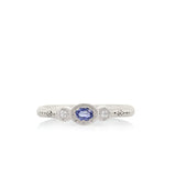 Blue Sapphire Oval and Round Charm Ring