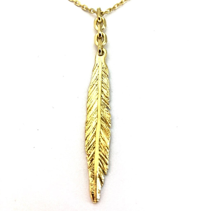 Carved Feather Necklace