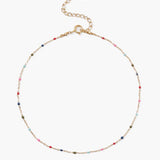 Multi Color Bead and Gold Anklet