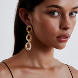 Mother of Pearl Chain Earrings