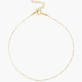 White Bead and Gold Anklet