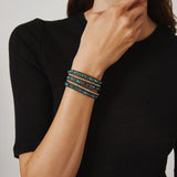 Brown Leather Wrap With Turquoise Mix