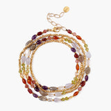 Multi Stone Mix Gold Wrap Bracelet