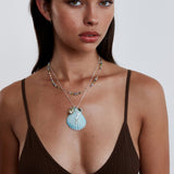 Blue Multi Stone Mix on Silver Chain