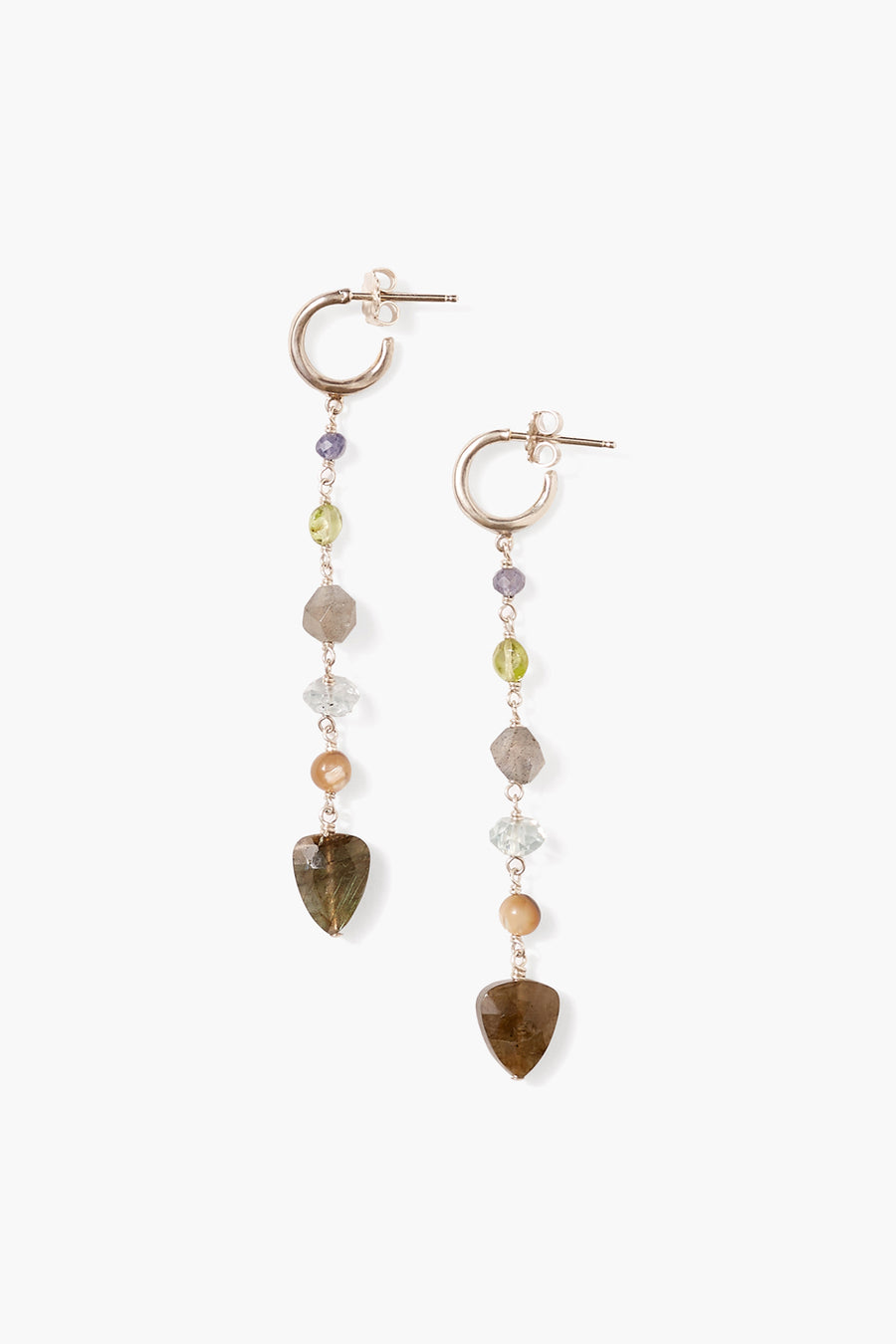 Blue Multi Stone Mix Stud Hoops