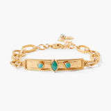 Chain & Bar Bracelet with Turquoise