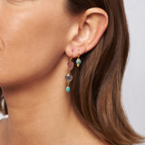 Multi Mix Triple Tiered Stone Drop Earrings